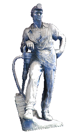 Pihenő Bányász szobra